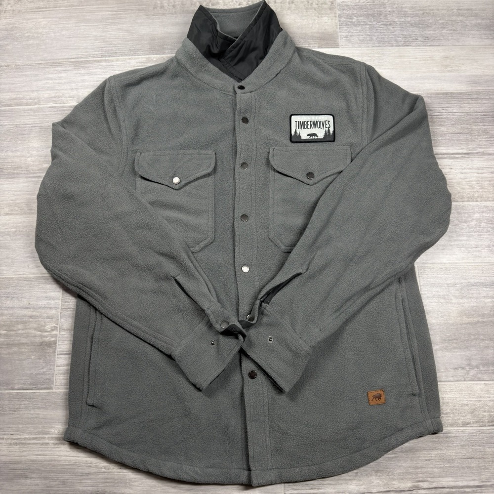 Sportiqe Men's Minnesota Timberwolves NBA Gray Snap Front Jacket Size Small New